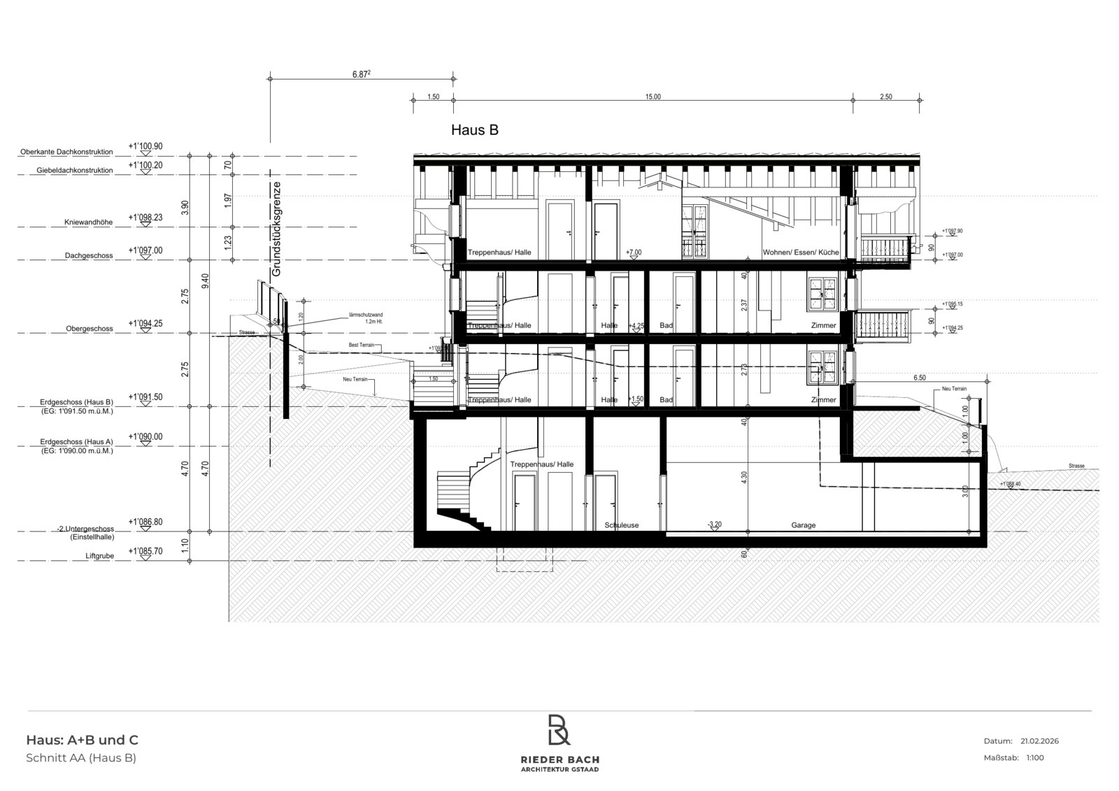 Schnitt AA Haus B