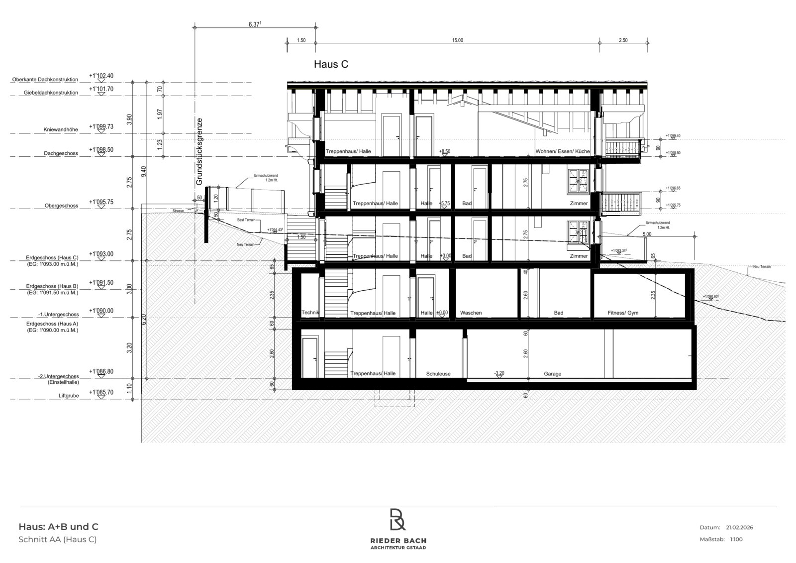 Schnitt AA Haus C