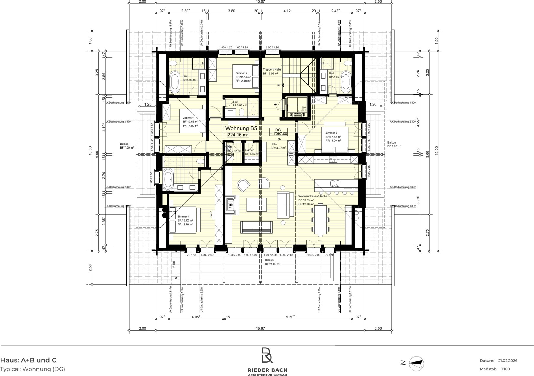 Grundriss Penthouse B